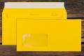 [19833.42] Briefhüllen mit Fenster C6/5 114x229 mm Haftklebend Goldgelb 100 g/qm